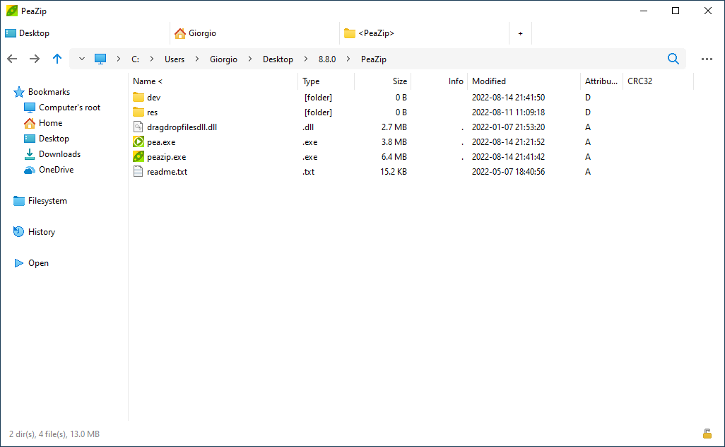 PeaZip 电脑版 9.0.0 官方版