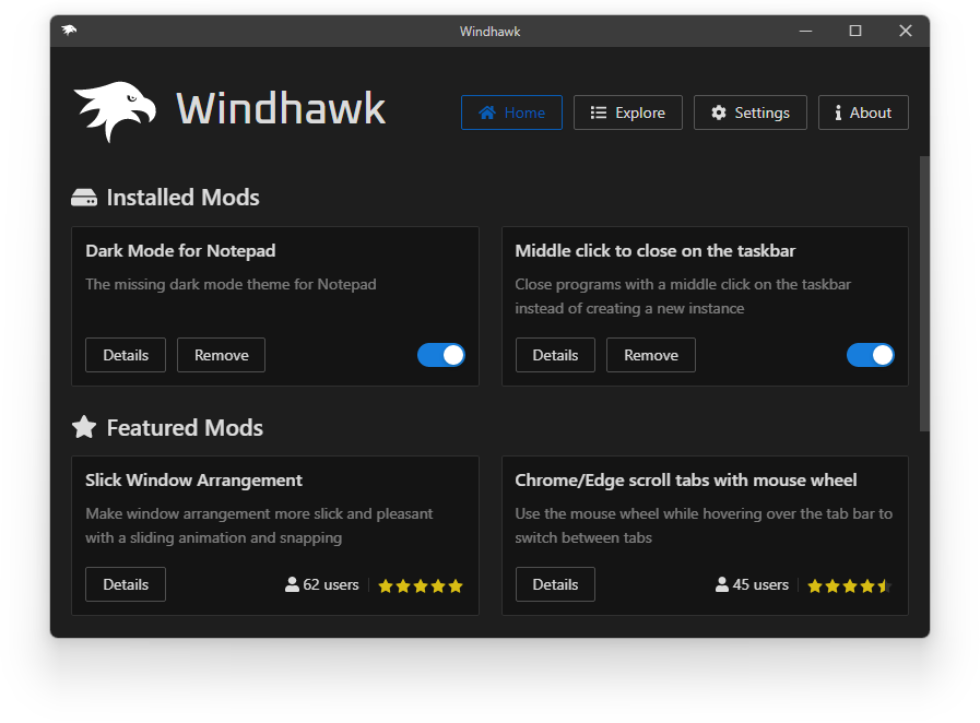 Windhawk 电脑版 1.0 官方版