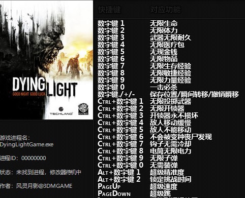消逝的光芒 风灵月影电脑版二十九项功能修改器