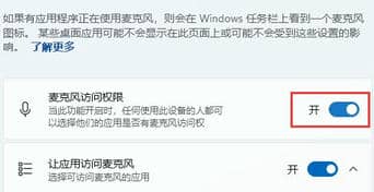 Win11麦克风权限设置