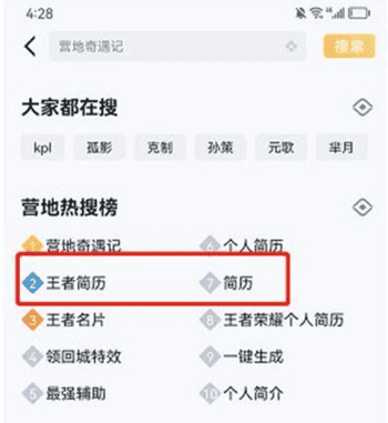 《王者荣耀》在哪里生成个人简历